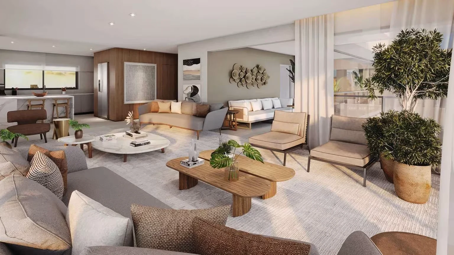 Living ampliado da residência de 350 m² do Vittrino Francisca Júlia